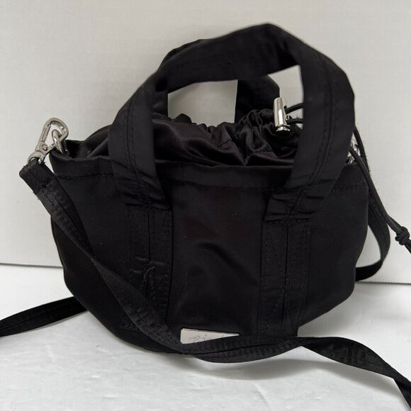 VICTORIA'S SECRET PINK black satin mini bucket crossbody strap bag purse‎ - Picture 6 of 10